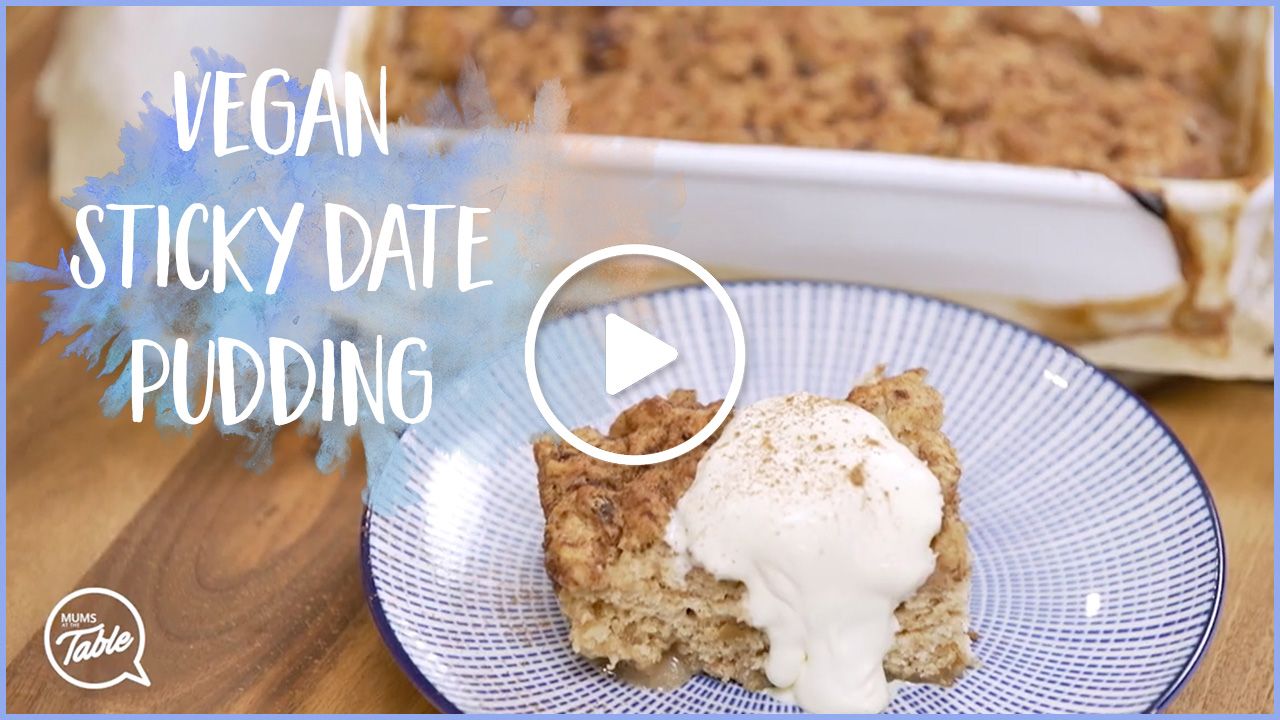 Homemade vegan healthy sticky date pudding
