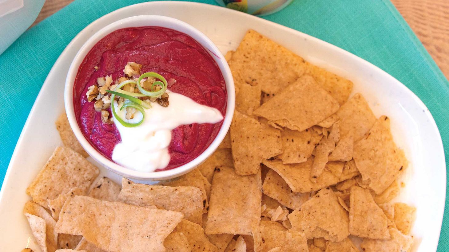 Beetroot dip with walnut and date