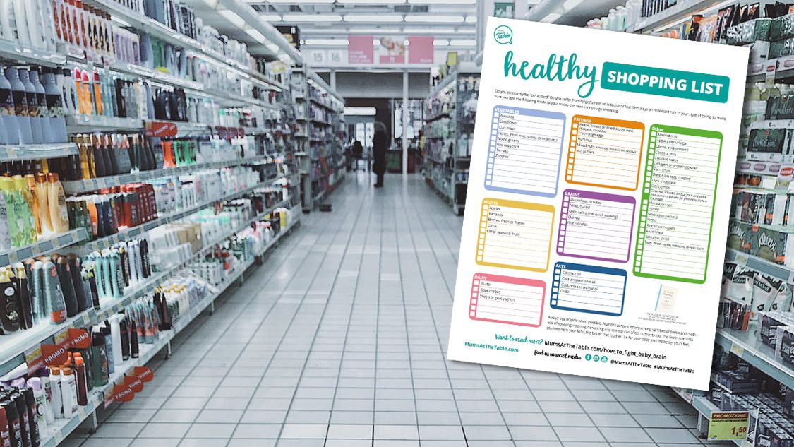 Free printable: Healthy shopping list