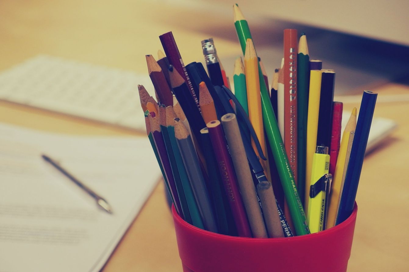 coloured pencils in a cup - back-to-school tips