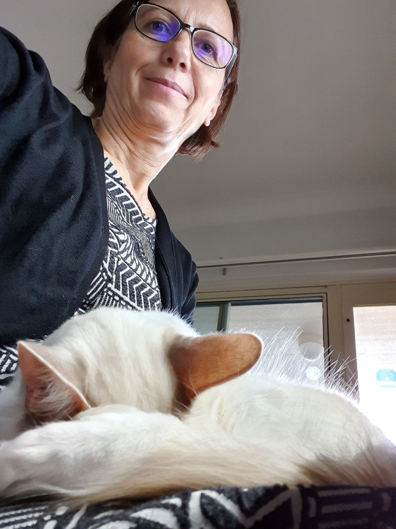 Danijela with cat on lap