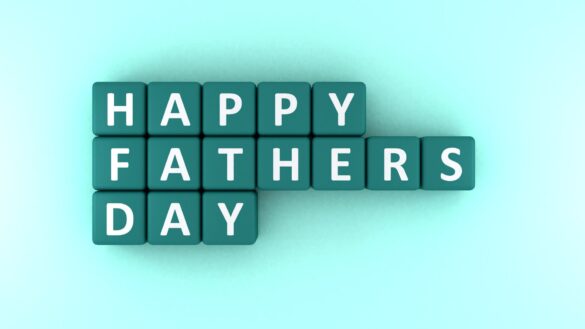 Alphabet tiles spelling out Happy Father's Day