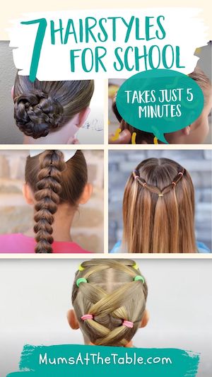 7 school hairstyles for girls in under 5 minutes - Mums At The Table