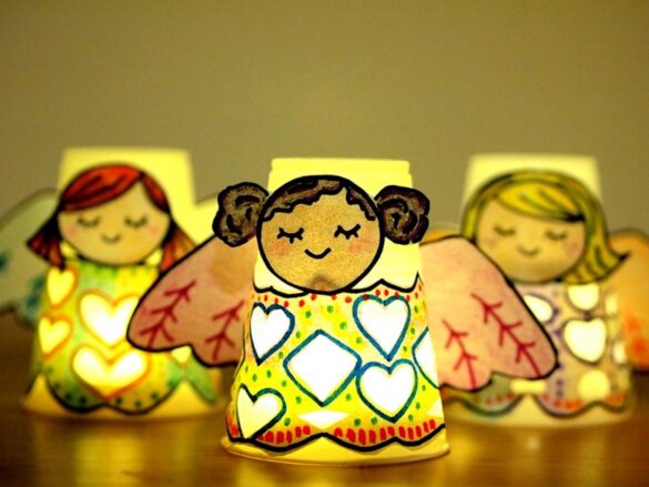 Christmas craft angel candle