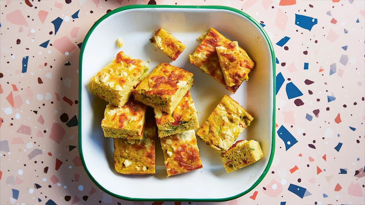 Cheesy savoury blondies