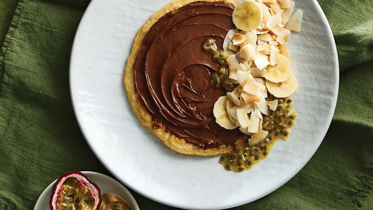 Tropical banana pancakes